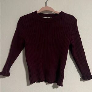 H&M Burgundy Ribbed blouse